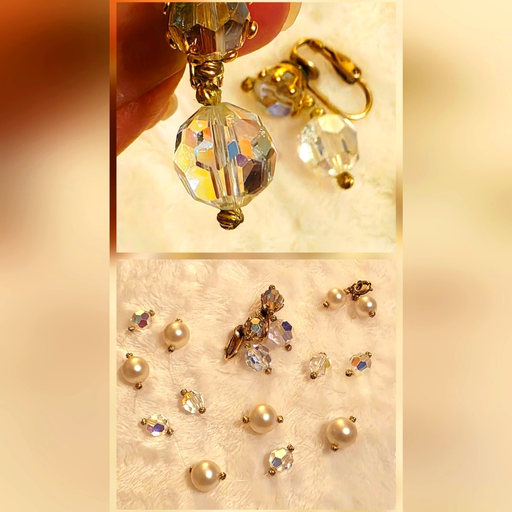 Elegant Gold and Crystal Earrings & Matching Choker